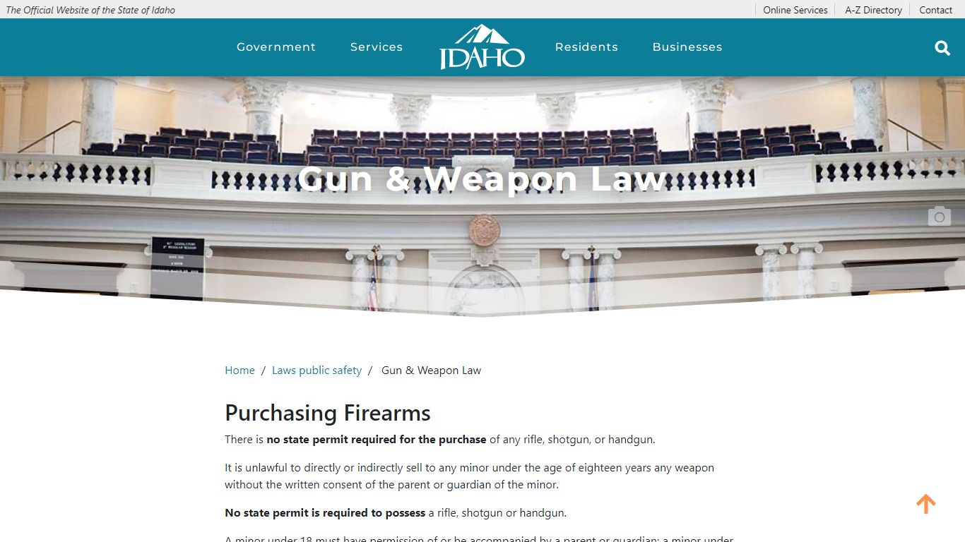 Gun & Weapon Law | The Official Website of the State of Idaho